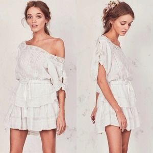 Love Shack Fancy White Dorothy Mini Dress Size Small